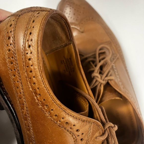 POLO RALPH LAUREN MENS MOSELY LEATHER WINGTIP,  TAN, SIZE 10.5D - Picture 10 of 11